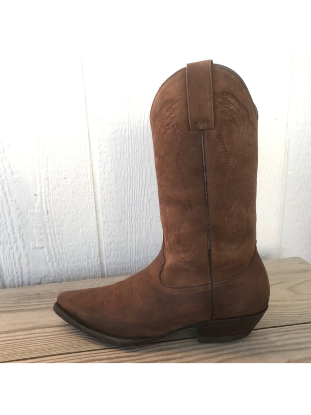 Brito Vaquero Mens Brown Nubuck Leather Cowboy Western Boots 8.5 - Picture 11 of 13